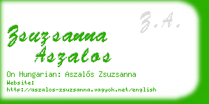 zsuzsanna aszalos business card